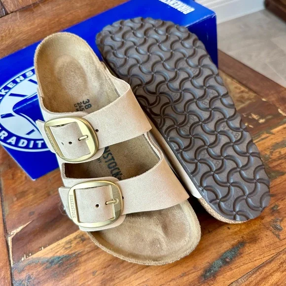 ☀️ BIRKENSTOCK Arizona Big Buckle in Sandcastle EU 38 - Picture 5 of 13